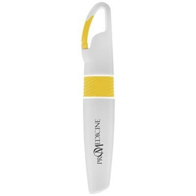 Picture of PICASSO HIGHLIGHTER with Carabiner in White Solid-yellow