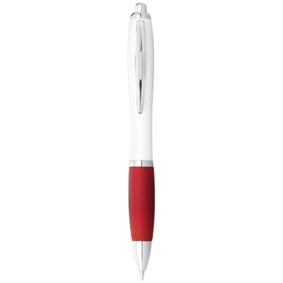 Picture of NASH BALL PEN WHITE BARREL AND COLOUR GRIP in White Solid-red