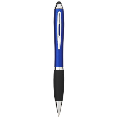 Picture of NASH COLOUR STYLUS BALL PEN with Black Grip in Royal Blue & Solid Black.