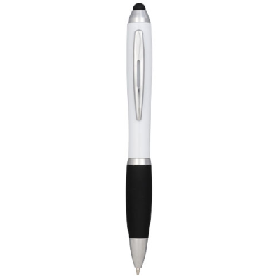 Picture of NASH COLOUR STYLUS BALL PEN with Black Grip in White Solid-black Solid