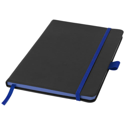 Picture of COLOUR-EDGE A5 HARD COVER NOTE BOOK in Solid Black & Royal Blue