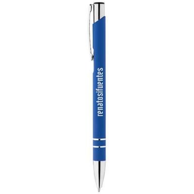 Picture of CORKY BALL PEN with Rubber-coated Exterior in Royal Blue