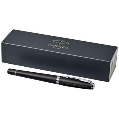 Picture of URBAN ROLLERBALL PEN in Black Solid-silver