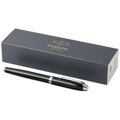 Picture of PARKER IM ROLLERBALL PEN in Solid Black & Silver Chrome.