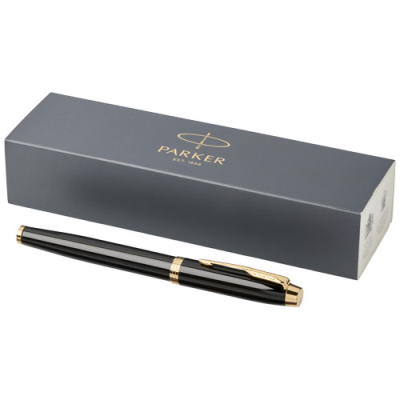 Picture of PARKER IM ROLLERBALL PEN in Solid Black & Gold