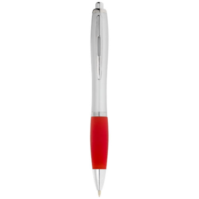 Picture of NASH BALL PEN SILVER BARREL AND COLOUR GRIP in Silver & Red