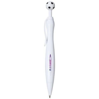 Picture of NAPLES BALL PEN with Football-shaped Clicker in White Solid