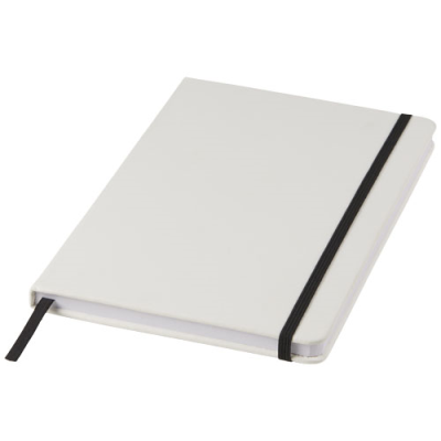 Picture of SPECTRUM A5 WHITE NOTE BOOK with Colour Strap in White & Solid Black.