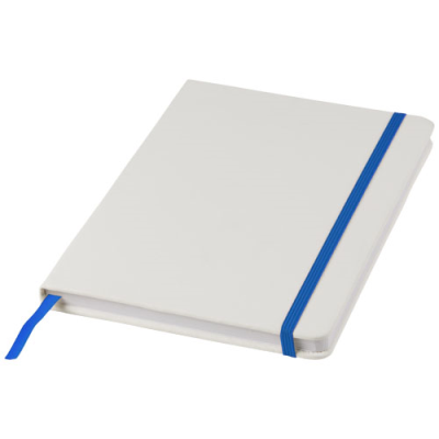 Picture of SPECTRUM A5 WHITE NOTE BOOK with Colour Strap in White & Royal Blue