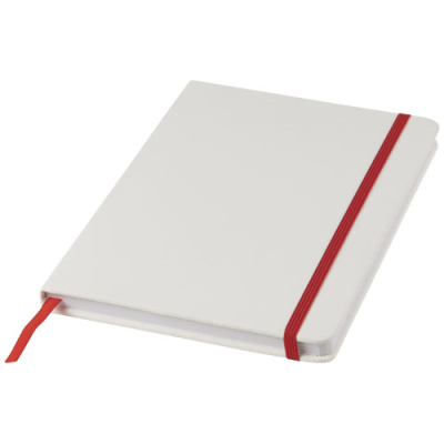 Picture of SPECTRUM A5 WHITE NOTE BOOK with Colour Strap in White & Red.