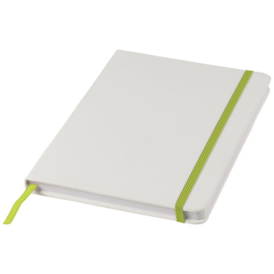 Picture of SPECTRUM A5 WHITE NOTE BOOK with Colour Strap in White Solid-lime