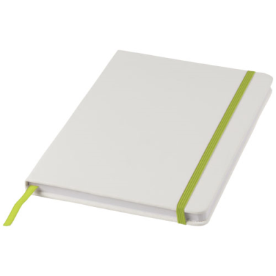 Picture of SPECTRUM A5 WHITE NOTE BOOK with Colour Strap in White & Lime.