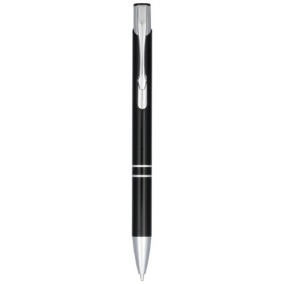 Picture of MONETA ANODIZED ALUMINIUM METAL CLICK BALL PEN in Solid Black.