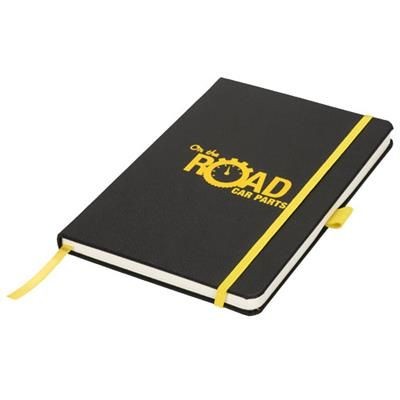 Picture of LASERCUT A5 NOTE BOOK in Black Solid-yellow