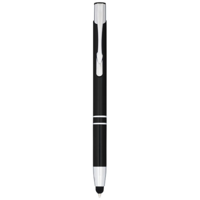 Picture of MONETA ANODIZED ALUMINIUM METAL CLICK STYLUS BALL PEN in Solid Black.