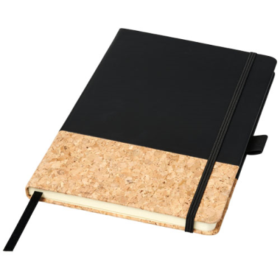 Picture of EVORA A5 CORK THERMO PU NOTE BOOK in Solid Black.