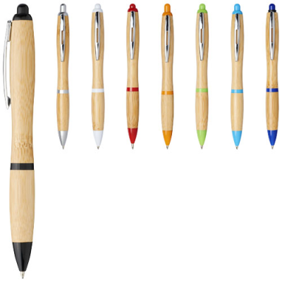 Picture of NASH BAMBOO BALL PEN in Natural & Royal Blue.