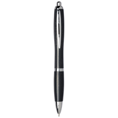 NASH WHEAT STRAW SILVER CHROME TIP BALL PEN in Solid Black.