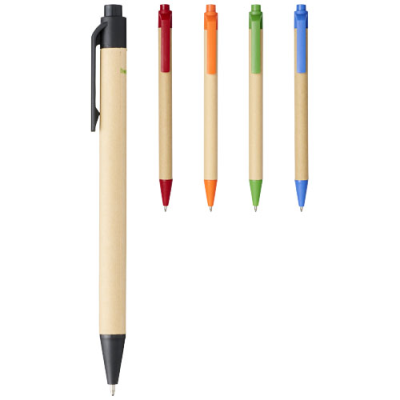 Picture of BERK RECYCLED CARTON AND CORN PLASTIC BALL PEN in Solid Black