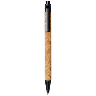 Picture of MIDAR CORK AND WHEAT STRAW BALL PEN in Natural & Solid Black