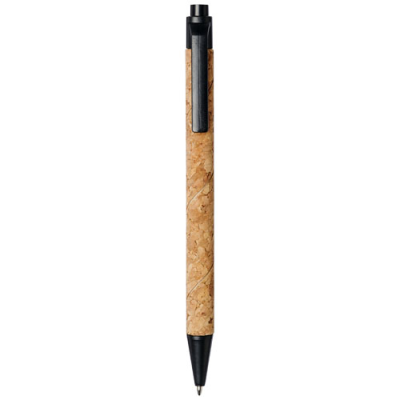 Picture of MIDAR CORK AND WHEAT STRAW BALL PEN in Natural & Solid Black.