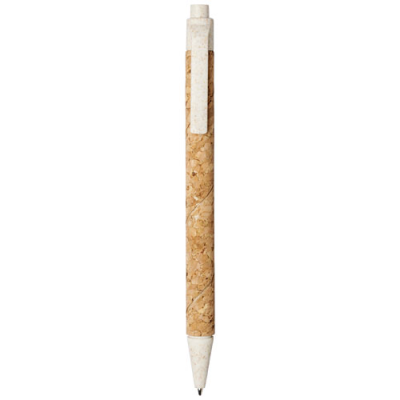 Picture of MIDAR CORK AND WHEAT STRAW BALL PEN in Natural-cream