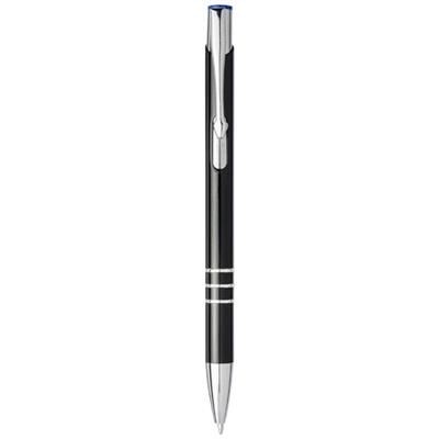 Picture of MONETA LASER COLOUR ALUMINIUM METAL CLICK BALL PEN in Black Solid-royal Blue