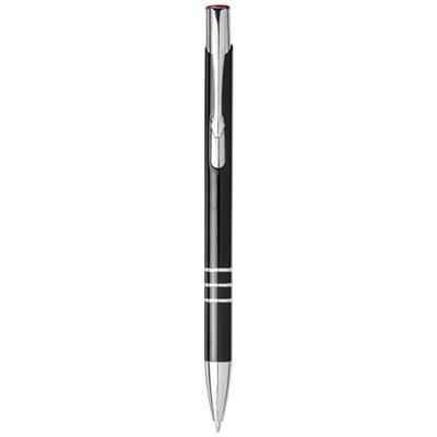 Picture of MONETA LASER COLOUR ALUMINIUM METAL CLICK BALL PEN in Black Solid-red