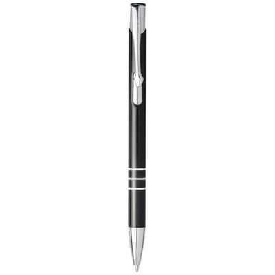 Picture of MONETA LASER COLOUR ALUMINIUM METAL CLICK BALL PEN in Black Solid-light Green