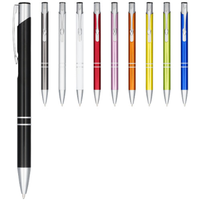 Picture of MONETA ANODIZED ALUMINIUM METAL CLICK BALL PEN in Solid Black