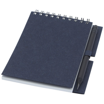 Picture of LUCIANO ECO WIRE NOTE BOOK with Pencil - Small in Dark Blue.