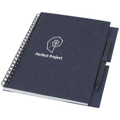 Picture of LUCIANO ECO WIRE NOTE BOOK with Pencil - Medium in Dark Blue