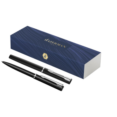 Picture of WATERMAN ALLURE BALL PEN AND ROLLERBALL PEN SET in Solid Black