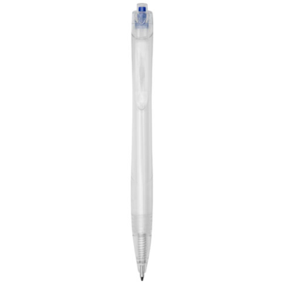 Picture of HONUA RECYCLED PET BALL PEN in Royal Blue & Clear Transparent Clear Transparent.