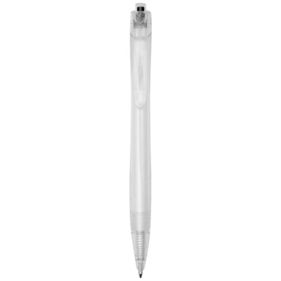 Picture of HONUA RECYCLED PET BALL PEN in Solid Black & Clear Transparent Clear Transparent.