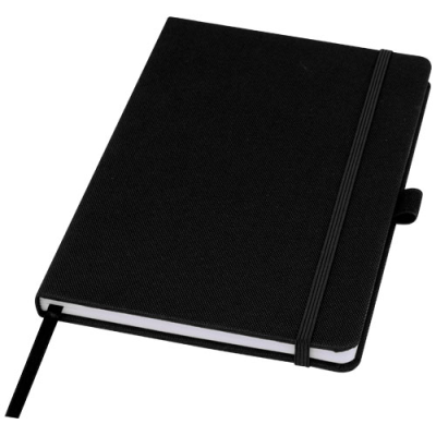 Picture of HONUA A5 RECYCLED PAPER NOTE BOOK with Recycled Pet Cover in Solid Black.
