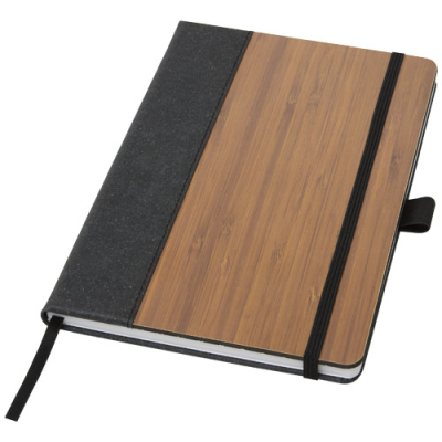 Picture of NOTE A5 BAMBOO NOTE BOOK in Solid Black & Natural.