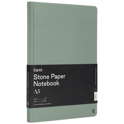 Picture of KARST® A5 STONE PAPER HARDCOVER NOTE BOOK - LINED in Heather Green.