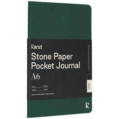 Picture of KARST® A6 STONE PAPER SOFTCOVER POCKET JOURNAL - BLANK in Dark Green