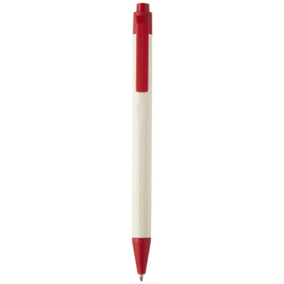 Picture of DAIRY DREAM RECYCLED MILK CARTONS BALL PEN in Red.