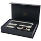Picture of PARKER IM ACHROMATIC BALL PEN AND ROLLERBALL PEN SET with Gift Box (Black & Blue Ink)