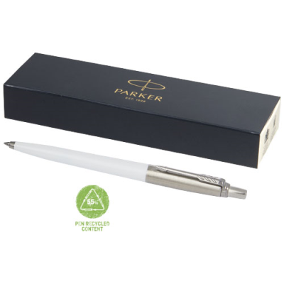 Picture of PARKER JOTTER RECYCLED BALL PEN in White.
