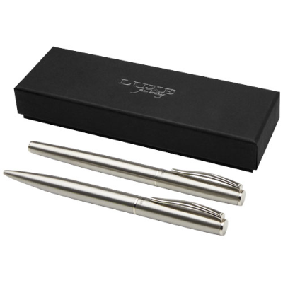 Picture of DIDIMIS RECYCLED STAINLESS STEEL METAL BALL PEN AND ROLLERBALL PEN PEN SET