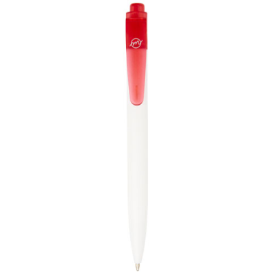 Picture of THALAASA OCEAN-BOUND PLASTIC BALL PEN in Clear Transparent Red & White