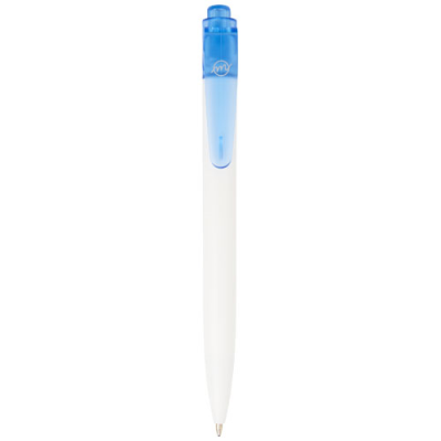 Picture of THALAASA OCEAN-BOUND PLASTIC BALL PEN in Clear Transparent Blue & White