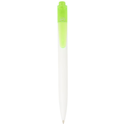 Picture of THALAASA OCEAN-BOUND PLASTIC BALL PEN in Clear Transparent Green & White.