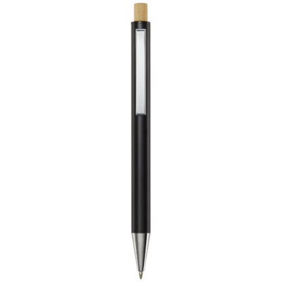 Picture of CYRUS RECYCLED ALUMINIUM METAL BALL PEN in Solid Black.