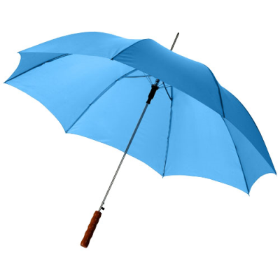 LISA 23 INCH AUTO OPEN UMBRELLA with Wood Handle in Process Blue.