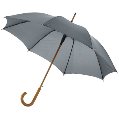 Picture of KYLE 23 INCH AUTO OPEN UMBRELLA WOOD SHAFT AND HANDLE in Grey.