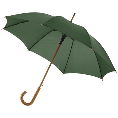 Picture of KYLE 23 INCH AUTO OPEN UMBRELLA WOOD SHAFT AND HANDLE in Forest Green.